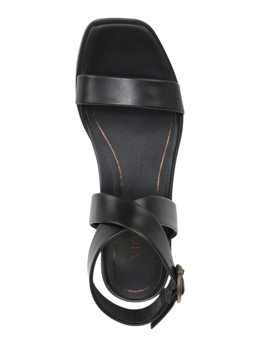 Vionic Strappy Sandals Black Comfort Ankle Strap Supportive Flat Size W8 NEW - Picture 5 of 6